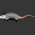 Cute Gray Opossum Toy With Black Ears Pink Nose And Pink Tail