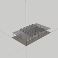 Modern Commercial Street With Geometric Glass Roof And Storefronts Design