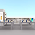 Modern Retail Store Interior With Display Tables And Electronic Devices On Shelves