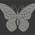 White Decorative Butterfly Ornament With Intricate Woven Pattern And Hollowed Out Design