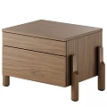 Modern Minimalist Wooden Chest of Drawers With Two Drawers And Slender Legs