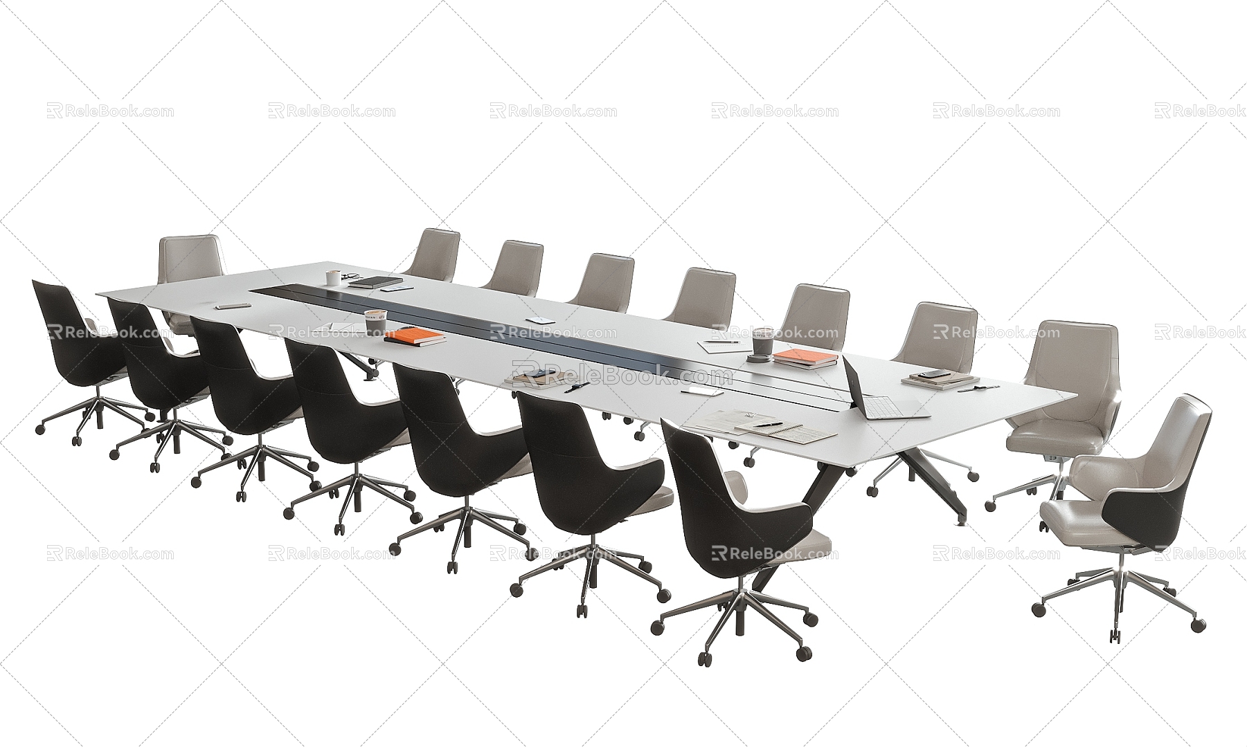 Modern Conference Table and Chair Office Chair 3d model