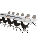 Modern Conference Table and Chair Office Chair 3d model