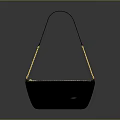Stylish Black Handbag With Woven Texture And Yellow Chain Strap Design