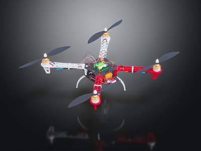 Modern drone aerial photography drone four-wing drone 3d model