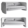 Modern Gray Multi Person Sofa With Plush Cushions And Sleek Design 3d model