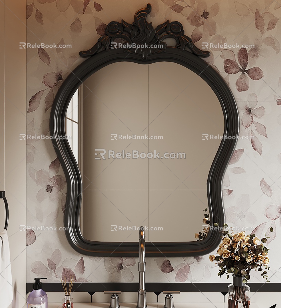 Bathroom mirror Decorative mirror Makeup mirror Mirror 3d model