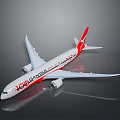 Qantas Aerospace Airplane Model With White Fuselage Red Tail Fin And Wings