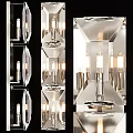 Modern Transparent Glass Wall Lamps With Metallic Base And Illuminated Bulbs