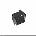 Black Plastic Network Connector Socket With Square Design And Pins For Electronic Equipment