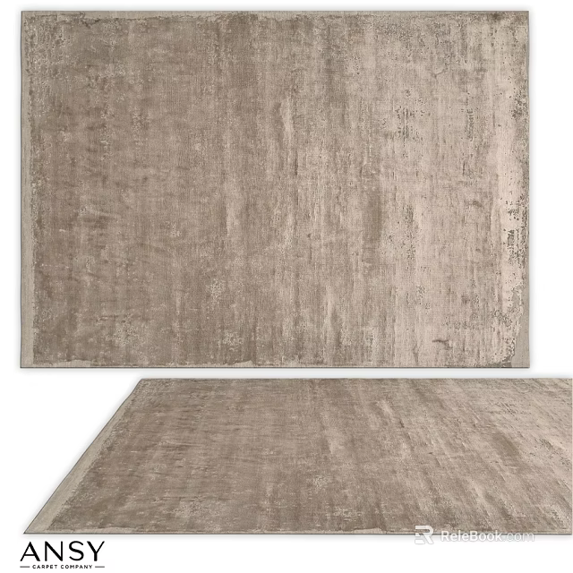 Square Beige Carpet With Subtle Texture For Modern Living Room Decor 3d model 