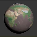 3D Earth Globe Model With Purple Background Green And Beige Continents