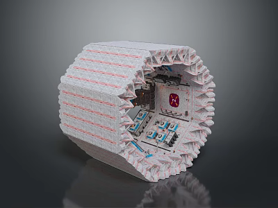 Modern Folded Building Design With Layered Structure And Interior Details 3d model
