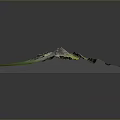 3D Terrain Model Visualization With Green Yellow Terrain And Snow Capped Mountains