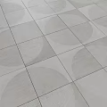 Gray Tile Floor With Circular Patterns And Neatly Arranged Modern Design 3d model
