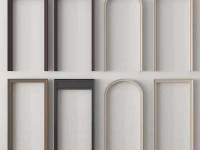 Various Styles And Colors Of Door Frame Components For Home Decoration Projects 3d model