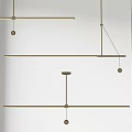 Modern Minimalist Ceiling Pendant Light With Linear Metal Frame And Hanging Design 3d model