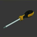 Household Screwdriver With Black And Orange Ergonomic Handle And Chrome Shank