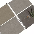 Neutral Toned Square Rugs With Woven Texture And Tassels For Home Decor