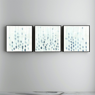 Modern abstract painting simple blue living room abstract decorative painting 3d model