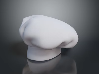 White Chef Hat For Kitchen Cooking With Soft Cotton Material And Professional Design 3d model