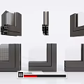 modern window group corner window section 3d model