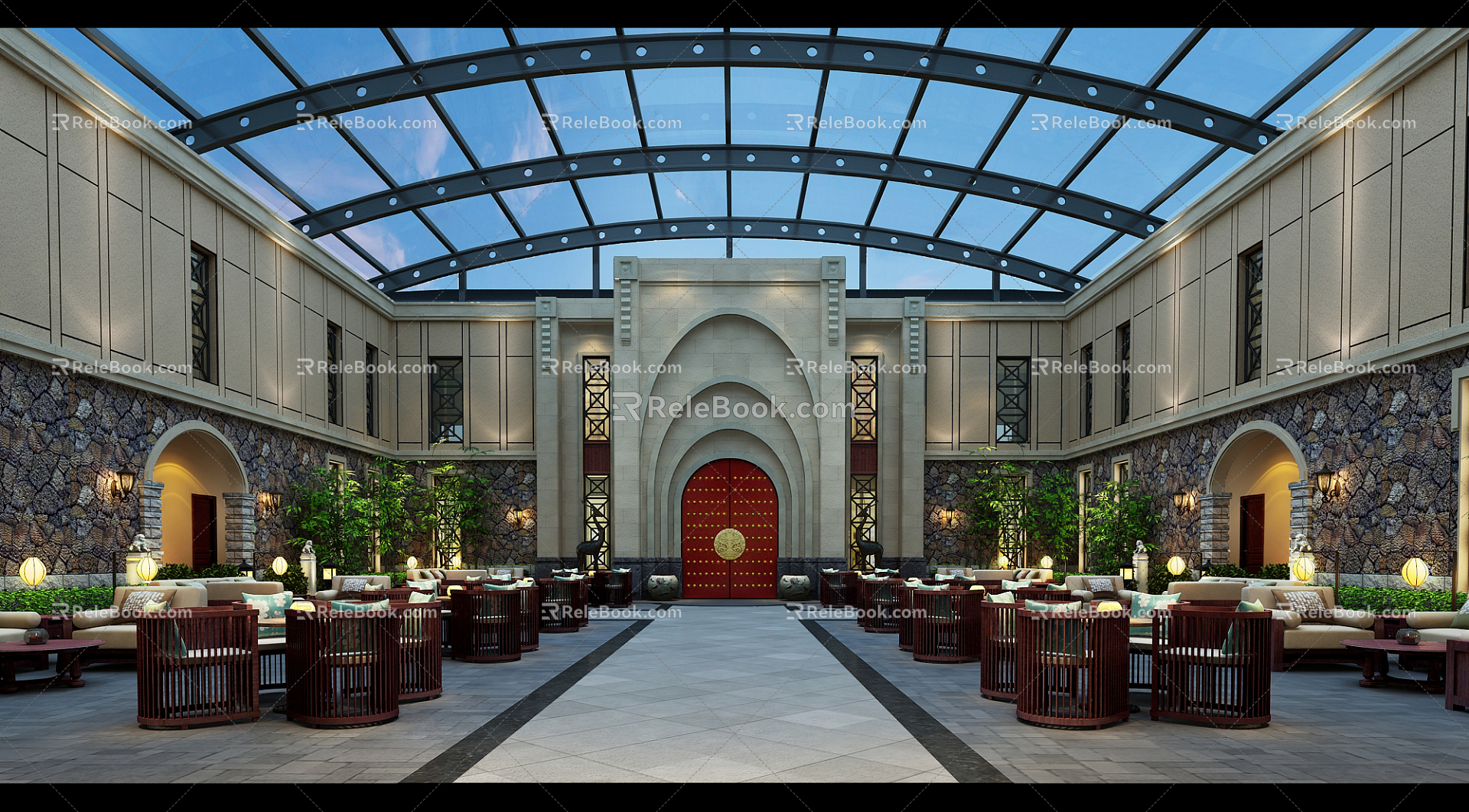 New Chinese Leisure Area Courtyard 3d model