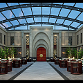 New Chinese Leisure Area Courtyard 3d model