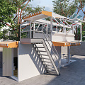 Modern Container Building Container Store Container Cafe Container Store Public Building Small Building Post Building 3d model