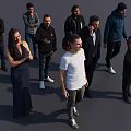 Diverse Group of People Standing With Various Poses And Different Clothing Styles