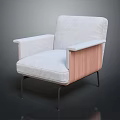 Modern Accent Chair With White Upholstery Wooden Armrests And Metal Legs In Contemporary Design