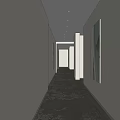 Elevator Hallway With Light Colored Walls Patterned Carpet And Recessed Lighting