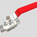 Metallic Water Faucet With Red Handle DN25 16BAR Markings And Ball Valve Design
