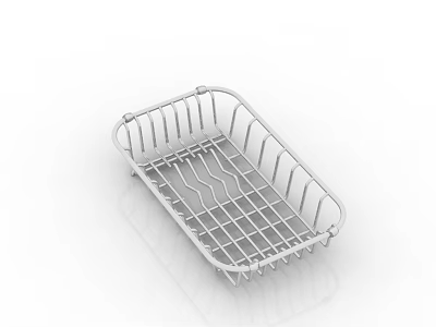 Rectangular Metal Grid Design Kitchen Dish Drying Rack for Drying Dishes and Utensils 3d model