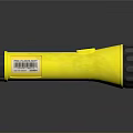 Bright Yellow Flashlight With Black Grip And Barcode Label For Daily Use 3d model