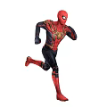 SpiderMan Game Movie Character Running In Red Black Suit With Gold Accents