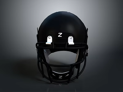Black Safety Helmet With Z Logo And Protective Face Mask For Daily Use 3d model
