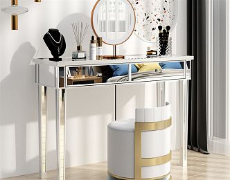 Light Luxury Dressing Table Makeup Table 3d model