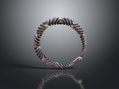 Elegant Silver Spiral Pattern Metallic Bracelet Unique Women’s Fashion Accessory 3d model