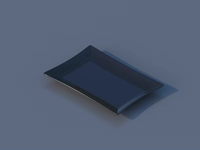 Modern Black Square Tableware Set With Stylish Plates For Dining Use 3d model