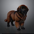 Fluffy Dog with Reddish Brown and Black Fur Blue Eyes in Standing Pose