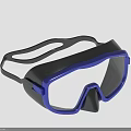 Blue And Black Scuba Diving Mask With Clear Lens And Adjustable Strap