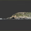 Natural Garden Landscape With Rocky Terrain Beach Water And Vegetated Hillside