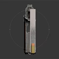 Classic Metal Pistol With Wooden Grip Magazine And Single Bullet