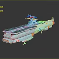 Light Blue Sci Fi Spaceship Model With Detailed Structure And Reflective Base