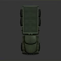 Green Military Truck With Open Cargo Bed And Six Wheels Vintage Design