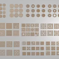Various Decorative Carved Patterns Featuring Intricate Designs and Different Shapes 3d model