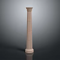 Classical Stone Column With Fluted Shaft Base Capital And Gray Reflection 3d model