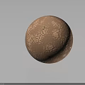 Brown Ornamental Sphere With Cracked Textured Surface On Dark Background 3d model