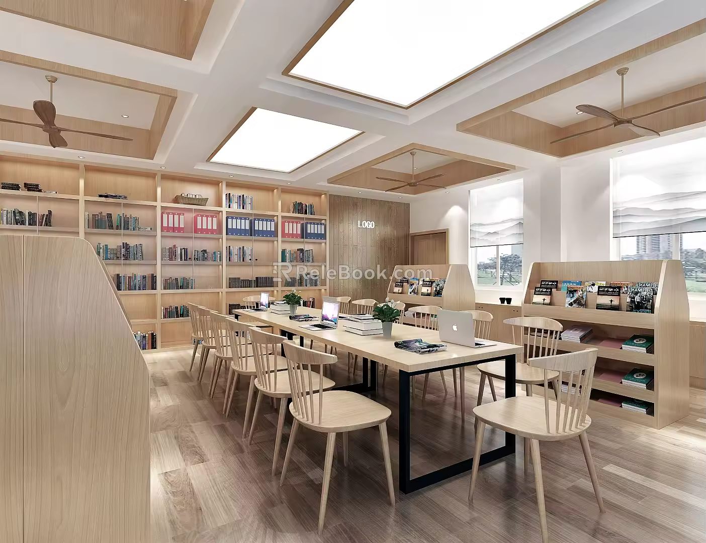 Modern Book Bar Desk and Chair Combination Bookshelf Bookcase Books 3d model